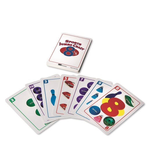 Jumbo Sports Crazy Eights | Oversized Card Game for Sports Fans