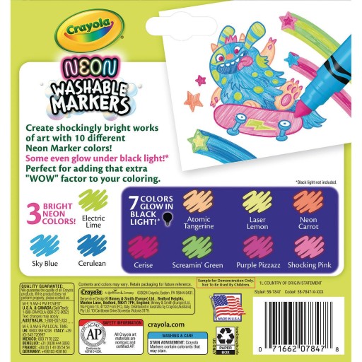 Buy Crayola® Neon Broadline Markers (Set of 10) at S&S Worldwide