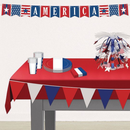 Buy Red, White and Blue Pennant Banner at S&amp;S Worldwide