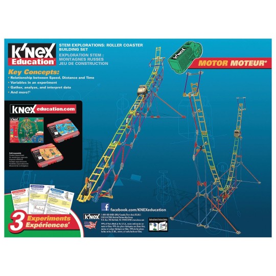 K'Nex 77077 STEM Explorations Roller Coaster Building Set for Ages 8 Construction Education Toy, 546 Pieces
