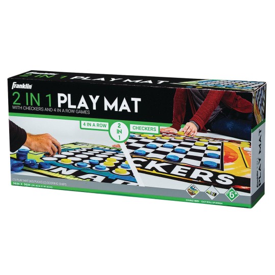Franklin Sports 2-in-1 Checkers and Four in a Row Mat Game